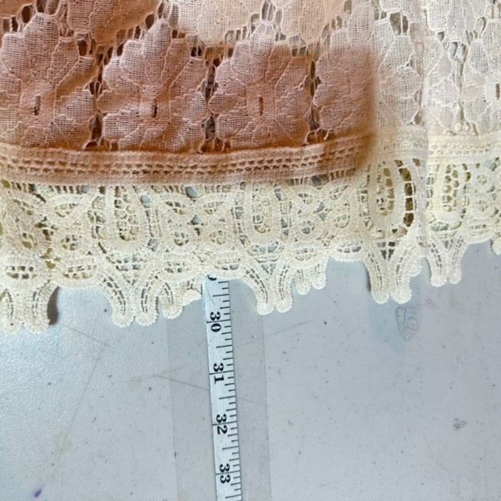 Boutique Women's‎ Embroidered Lace Trim Tie Front Peasant Blouse Cream Size 3XL - Picture 11 of 11